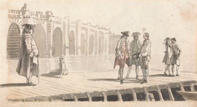Um Grupo de Homens no Cais de Westminster de Paul Sandby