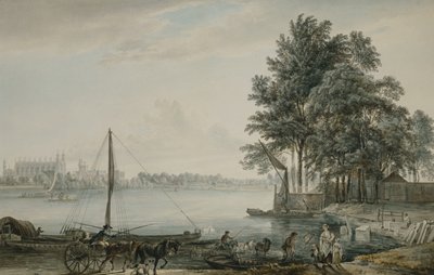 Uma vista da faculdade de Eton do Tamisa, 1779 de Paul Sandby
