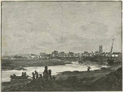 Cardiff vista do Sul (gravura) de Paul Sandby