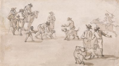 Grupo de Números: Uma luta de cães de Paul Sandby