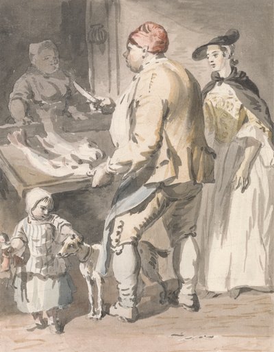 Londres Cries: Um peixeiro de Paul Sandby
