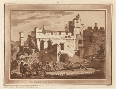 Castelo de Manerbawr do pátio interno de Paul Sandby