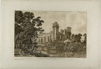 Parte do Castelo de Warwick do sudeste, placa 4 de Paul Sandby