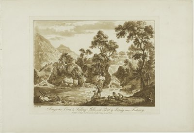 Pengeran Corn and Fulling Mills, com Pont y Pandy, perto de Ffestiniog de Paul Sandby