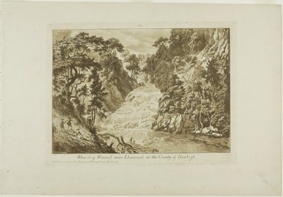 Rhaidr-y Wennel perto de Llanrwst no país de Denbigh de Paul Sandby