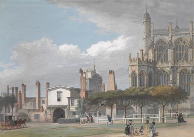 Capela de São Jorge, Windsor, e a Entrada do Claustro dos Homens Cantores de Paul Sandby