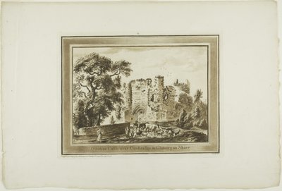 Castelo de St Quintin, perto de Cowbridge, no condado de Glamorgan, prato três de Doze vistas do Sul do País de Gales de Paul Sandby
