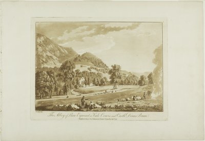 A Abadia de Llan Egnerst ou Vale Crucis e o Castelo de Dinas Bran de Paul Sandby