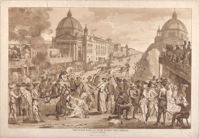 A Corrida de Cavalos em Roma Durante o Carnaval de Paul Sandby