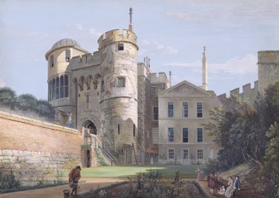 The Norman Gate e Vice-Governor&39;s House (guache sobre grafite no papel) de Paul Sandby