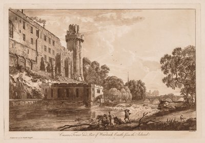 Vistas do Castelo de Warwick: proprietário do Caesars e parte do Castelo de Warwick da ilha de Paul Sandby