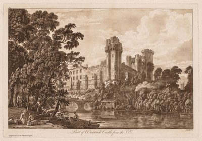 Vistas do castelo de Warwick: parte do castelo de Warwick do sudeste, 1776. de Paul Sandby