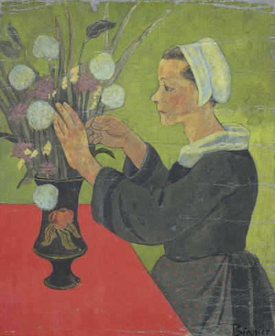 Bretã com ramo de flores (Huelgoat) de Paul Sérusier