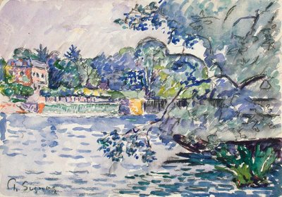Bancos do Sena, c1900 de Paul Signac
