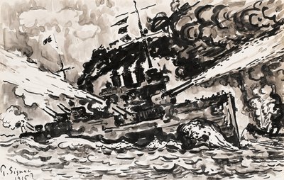 Lutador de navio de guerra de Paul Signac