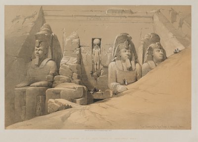 Egito e Núbia, Volume II: Elevação Frontal do Grande Templo de Aboo Simbel, Núbia de Paul Signac