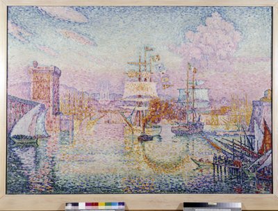 Entrada para o porto de Marselha. Pintura de Paul Signac (1895-1935) de Paul Signac