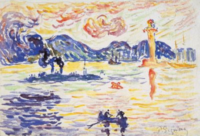 O porto de Saint-Tropez com o destróier Midi de la France de Paul Signac