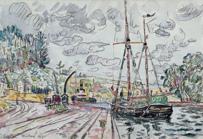 Paisagem em Pontrieux, 1927 de Paul Signac