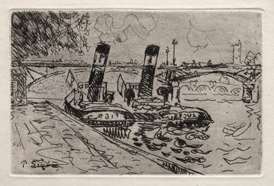 Paris, Pont des Arts com Remorqeurs de Paul Signac