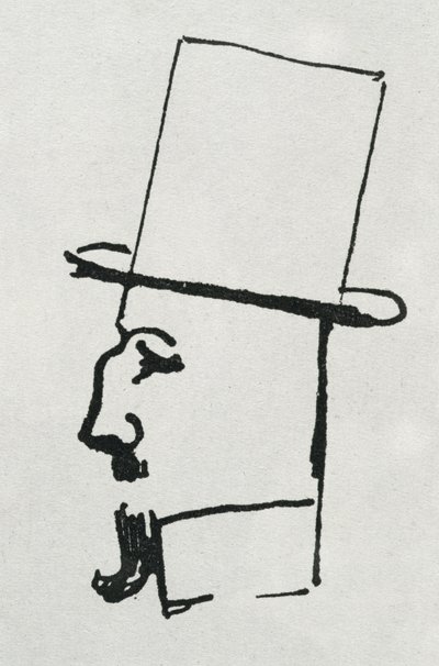 Retrato de Félix Fénéon (tinta no papel) de Paul Signac