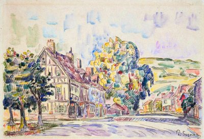 Rua com uma casa de madeira na Normandia, c1925 de Paul Signac