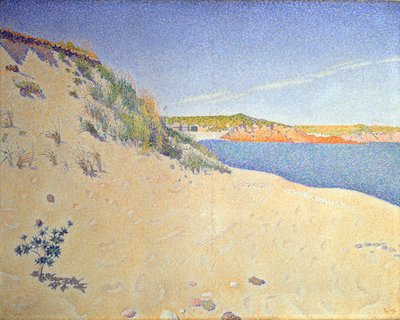 A praia de Saint-Briac. Op. 212 Praia arenosa, 1890. de Paul Signac