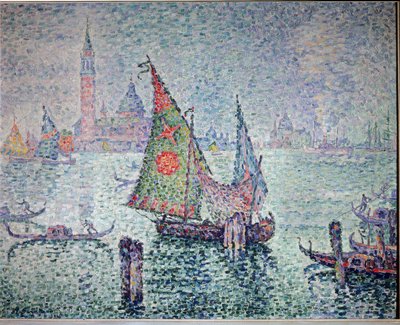 O véu verde, Veneza - 1904. O óleo sobre tela de Paul Signac