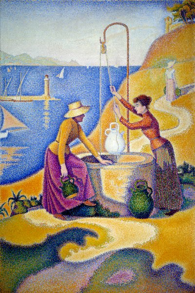 Mulheres no poço ou jovens Provencales no poço. Pintura de Paul Signac (1863-1935) de Paul Signac