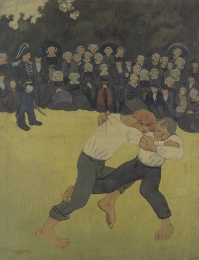 Breton Wrestling, 1890-1891 de Paul Sérusier