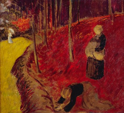 Coletores de samambaias no Bois d "Amour em Pont Aven; Les Ramasseuses de Fougeres au Bois d" Amour em Pont Aven, c.1910 de Paul Sérusier