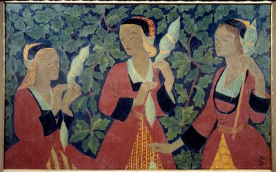The Three Spinners Painting de Paul Serusier (1863-1927) 1918 Brest Museum of Fine Arts de Paul Sérusier
