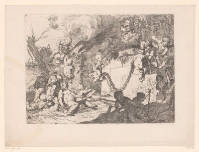 Putti em um santuário de Minerva de Paul Troger