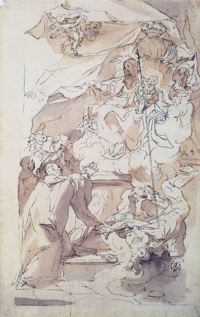 A Virgem e o Menino Jesus com São Bernardo, século XVIII. de Paul Troger