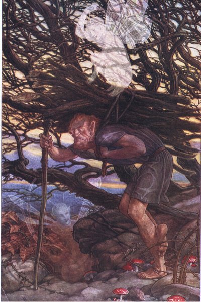 E ainda assim eu preciso amaldiçoar, ilustração de The Tempest, 1908 de Paul Vincent Woodroffe