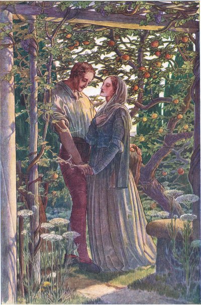 Encontro justo das afeições mais raras, ilustração de The Tempest, 1908 de Paul Vincent Woodroffe