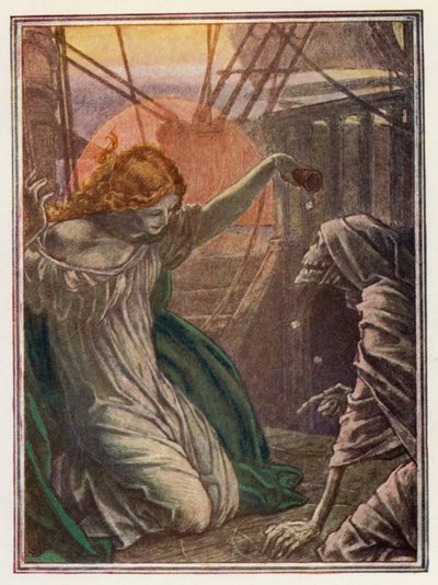 Ilustração para "O Antigo Marinheiro" de Coleridge (litografia a cores) de Paul Vincent Woodroffe