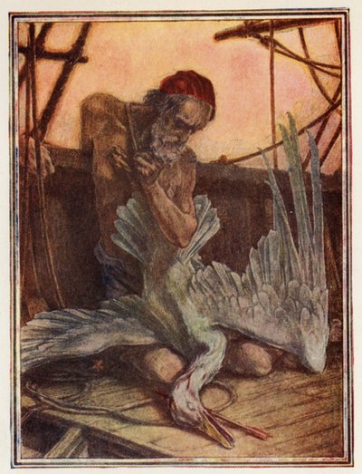 Ilustração para "O Antigo Marinheiro" de Coleridge (litografia a cores) de Paul Vincent Woodroffe