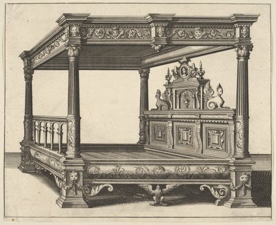 Cama de dossel de Verscheyden Schrynwerck ... [Vários carpinteiros ...], 1658. de Paul Vredeman de Vries