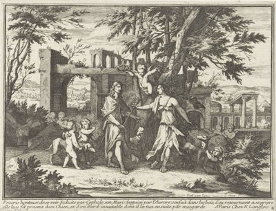Prócris e o Céfalo Disfarçado Representações mitológicas em paisagens (título da série) de Paul van Somer (II)