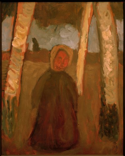 Criança sob bétulas de Paula Modersohn-Becker
