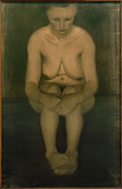 Nu feminino sentado, de frente com os pés cruzados de Paula Modersohn Becker