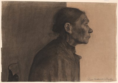 Mulher de perfil, virada para a direita de Paula Modersohn Becker