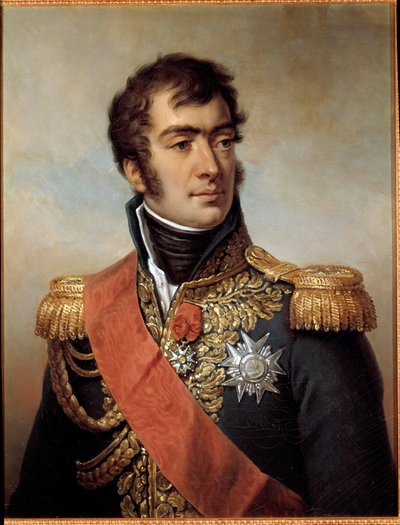 Retrato de Auguste Frederic Louis (Auguste-Frederic-Louis) de Viesse de Marmont, Duque de Raguse Marechal do Império em 1809 (1774-1852) - representado em uniforme com placa da Legião de Honra sob a Restauração. Pintura de Paulin Jean-Baptiste de Paulin Jean Baptiste Guerin