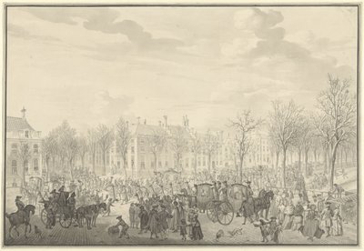 Chegada do príncipe William V em Haia, 10 de novembro de 1762 de Paulus Constantijn la Fargue (possibly)