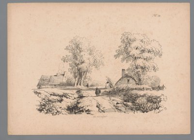 Paisagem com duas casas e duas figuras numa estrada
Estudos da paisagem por Paulus Lauters (título da série)
Nouvelle suite de 40 études de paysages par P. Lauters (título da série) de Paulus Lauters