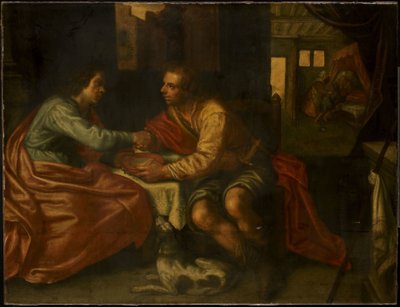 Esaú vendendo sua primogenitura (Gênesis 27:1-29) de Paulus Moreelse (copy after)