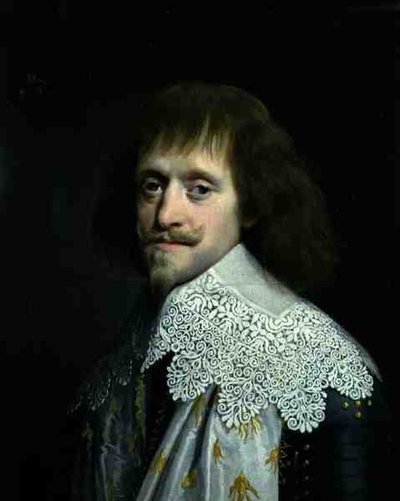 Retrato de um cavalheiro com um colarinho de renda alto (óleo sobre tela) de Paulus Moreelse