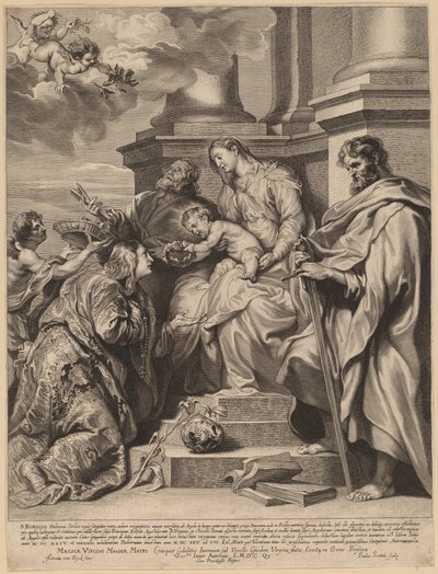 Santa Rosália Coroada pelo Menino Jesus de Paulus Pontius, after Sir Anthony van Dyck