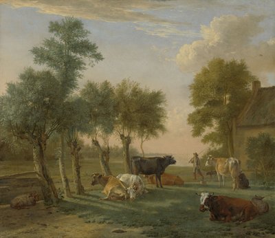 Vacas em um prado perto de uma fazenda, 1653 de Paulus Potter